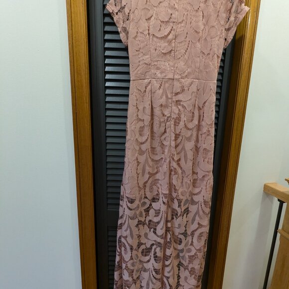 Pink lace bridesmaid formal dress - Picture 3 of 3